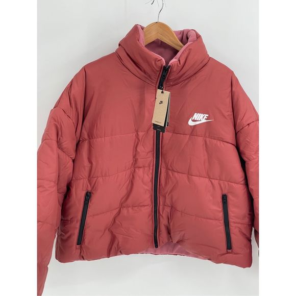 Nike Jacket Puffer Therma Repel Women's Size XXL Pink Reversible Loose Fit‎ New - Picture 5 of 13